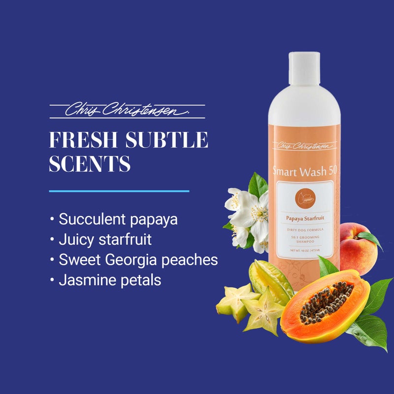 Chris Christensen SmartWash50 Ultra Concentrated Dog Shampoo, Makes up to 50 Bottles, Groom Like a Professional, Delightfully Fragranced, Suitable for All Coats, Made in The USA (Papaya - Starfruit) - Image 5